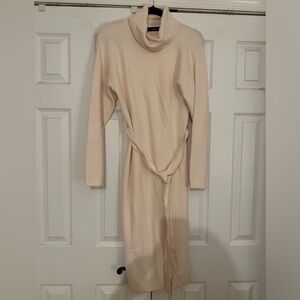 NWOT Cream Sweater Dress with Tie